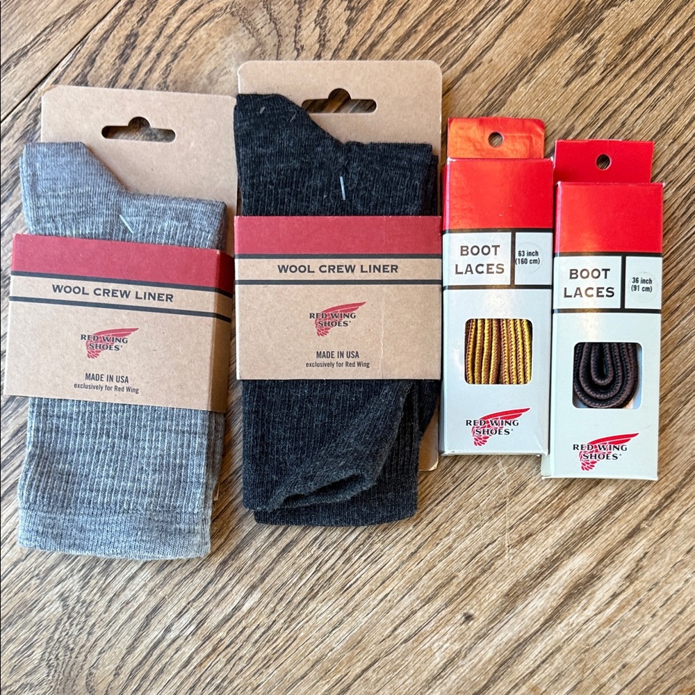 Red Wing Shoes Wool Crew Liner Socks - Black and Gray
